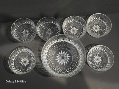 Vintage Arcoroc Of France Salad Bowl Set Of Lg 8'' Bowl With Six 5'' Bowls
