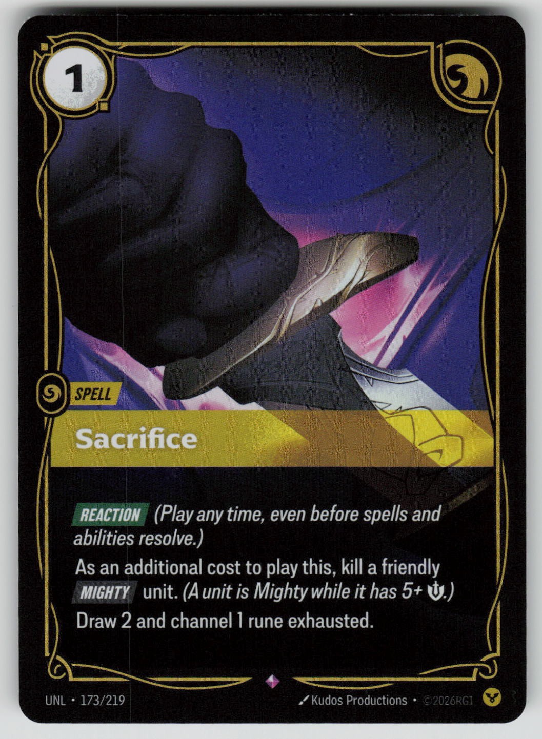 Sacrifice Foil Rare Unleashed 173/219 Riftbound NM