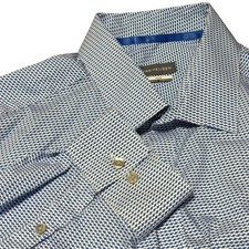 Van Heusen Dress Shirt Men s XL Blue Long Sleeve Slim Fit Stretch Vivid