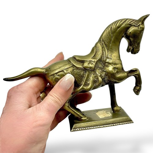 Vintage Small Prancing BRASS HORSE Figurine Statue Estate Collection #2