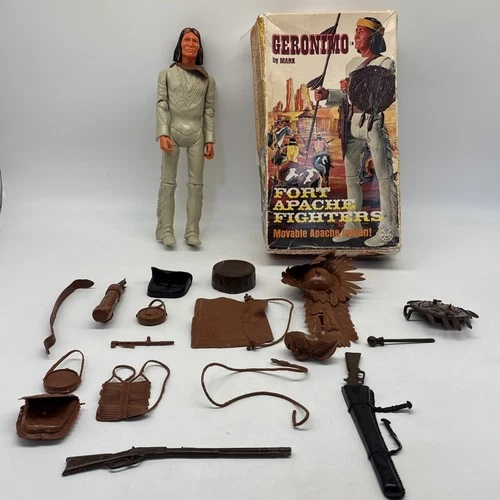 1967 Marx Vintage Johnny West Geronimo Figure w/ Accessories Lot!
