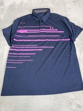 Under Armour The Playoff Polo Shirt Men  s Size 2XL Blue Striped