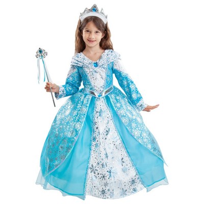 Princess Factory Snow Elsa Type Princess Snowflake Dress Costume Child Sz 7-8