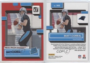 2022 Panini Donruss Rated Rookie Press Proof Red Matt Corral #302 Rookie RC
