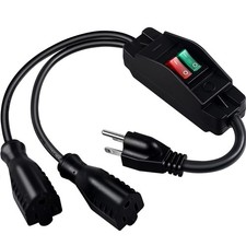 2 Way Extension Cord with On/Off Switch, 3 Prong Outdoor Extension Cord Split...