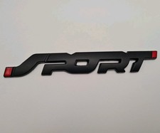 SPORT Emblem Auto Tuning 3D Schriftzug Schwarz Rot MATT Selbstklebend Metall