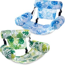 Inflatable Pool Floats Adult, 2 Packs Floating Lounge Chairs,Blow up Pool Noo...