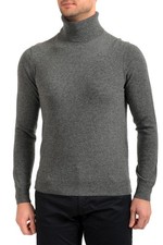 Malo Optimum Men's Gray 100 Cashmere Turtleneck Pullover Sweater