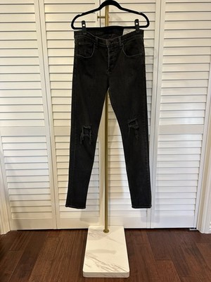 Rag & Bone Standard Men s Issue Fit 1 Skinny Leg Black Distressed  Jeans Size 34