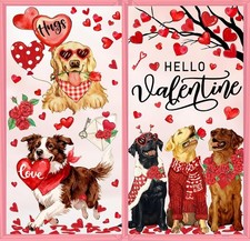 Valentine's Day Window Clings Window Stickers Love Heart Dog Double-Sided Glass