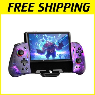 Hall Effect Joystick for Switch, RGB Lights, Cosmic Nebula
