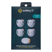 Adhesive Magnetic Lock System, 4 Locks and 1 Key