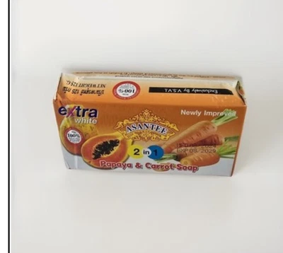 ASANTTE 125g X2 Of 2 in 1 Asantee Papaya Soap – Herbal Skin Whitening Soap