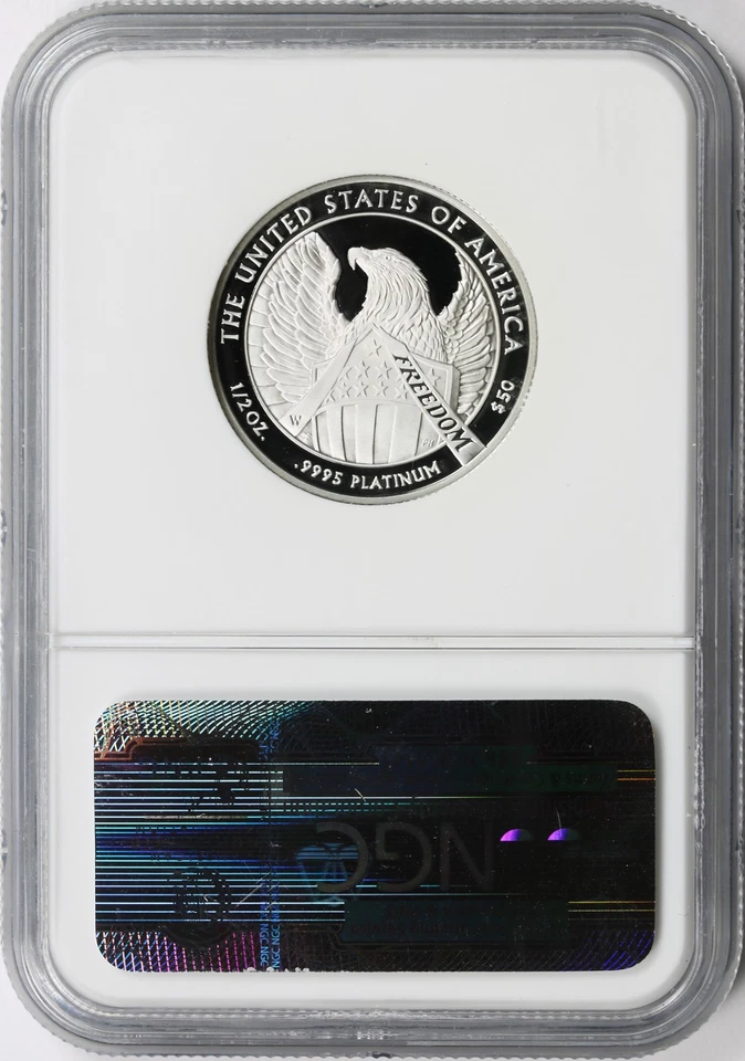 2007-W Proof $50 Platinum Eagle Statue of Liberty NGC PF70UCAM 10th Anniversary - Image 2 of 4