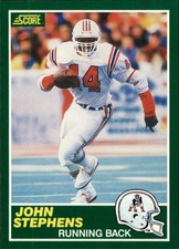 John Stephens 1989 Score Football Rookie Card #236-New England Patriots. rookie card picture