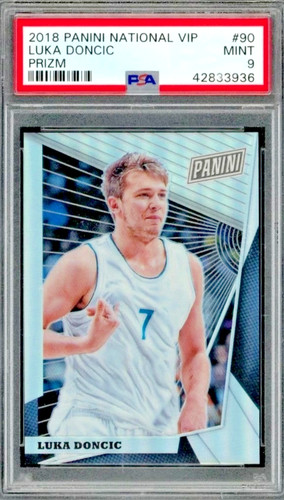 2018 Panini The National VIP Rookie /99 Silver Prizm #90 Luka Doncic RC SP PSA 9
