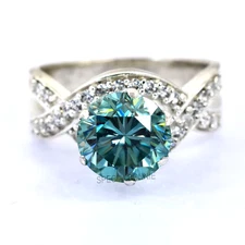 Stunning 2.50 Ct Certified Brilliant Cut Blue Diamond Ring