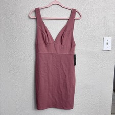 Lulu’s Mauve Bodycon Midi Dress Women’s Medium NWT Deep V Neck Sleeveless