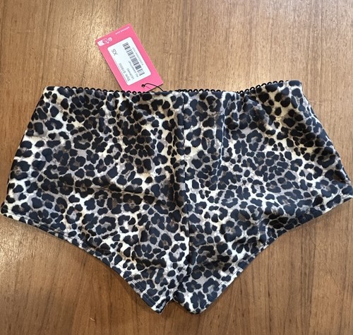 Edikted Womens Swim Shorts Size XS Leopard Print Brown Black Cheetah NWT - Picture 2 of 4