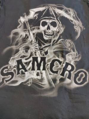 Men's Son of Anarchy Dual Graphic Grim Reaper T-Shirt Black 2XL