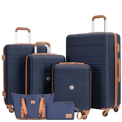 Travelhouse TH6608-6NB 6 Piece Hardshell Luggage Set With TSA Lock Spinner