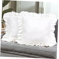 European Pillow Shams 26x26 Inch 100 Cotton, Set 26" x 26" Pack of 2 White