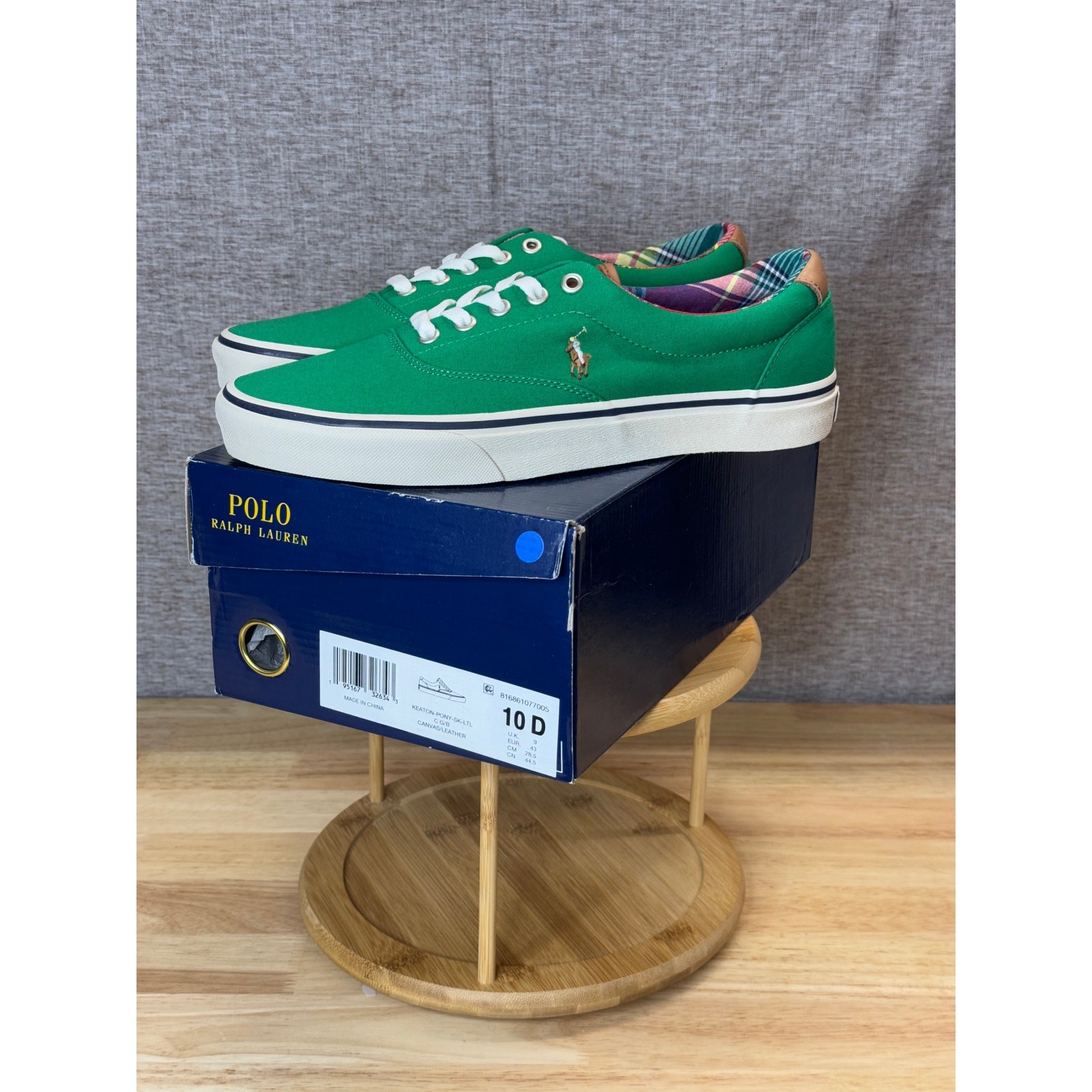 Polo Keaton Pony Sneakers Uomo Tela Verde Taglia 10