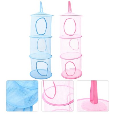 Toy Storage Holder Hanging Storage Mesh Blue 2Pcs 75.00X26.00X26.00In