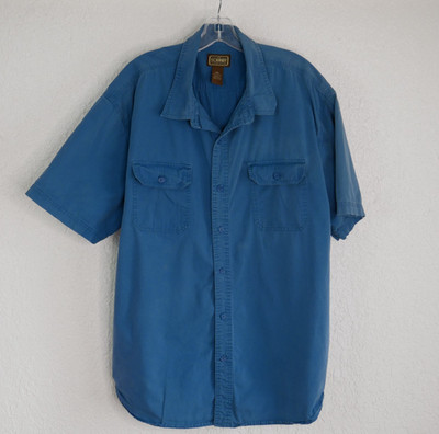 C.E. Schmidt Workwear Mechanic Shirt 2XL Blue Button Up Short Sleeve