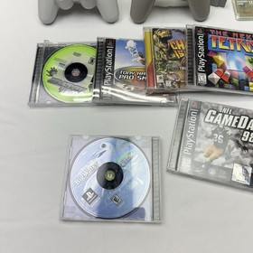 Sony PSone Slim Console Bundle Controllers Games Cords Memory Cards Works