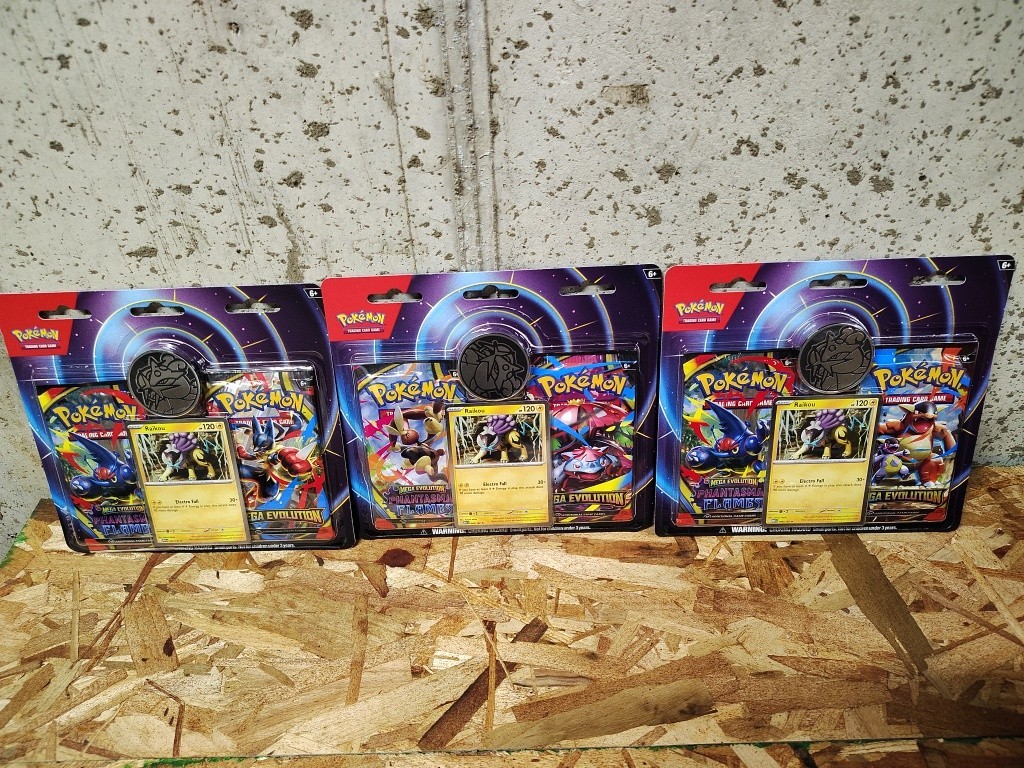 Pokemon TCG Raikou 2-Pack Blister Lot of 3 Sealed Promo Coin Cards New