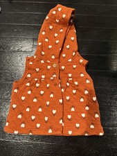 Carter's Hooded Vest Girls Size 18 Months Heart Print Orange Fall