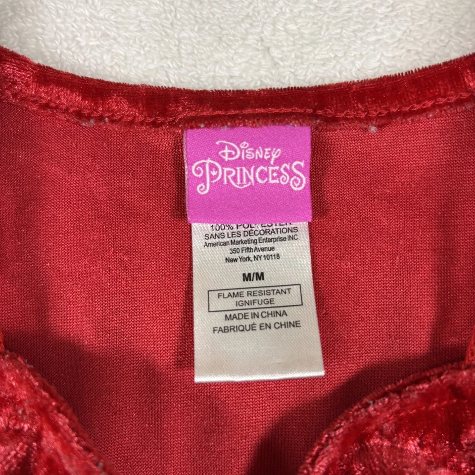Disney Princess Nightgown Dress Girls Medium Velour Tulle Snowflake Christmas - Image 3 of 4
