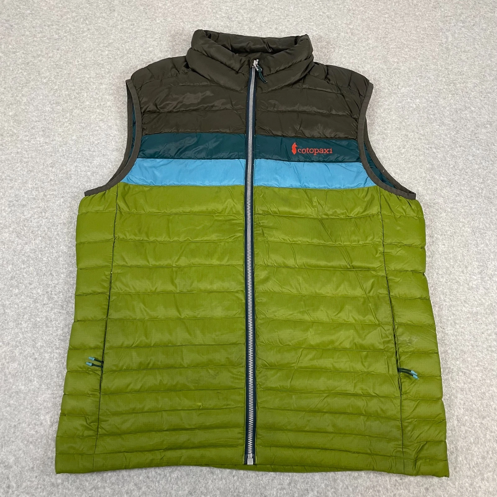 Cotopaxi Fuego Down Vest Mens Medium Green Puffer Outdoors Hiking