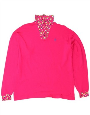 CONTE OF FLORENCE Herren Sweatshirt Pullover IT 52 Large Rosa Geometrisch GL13