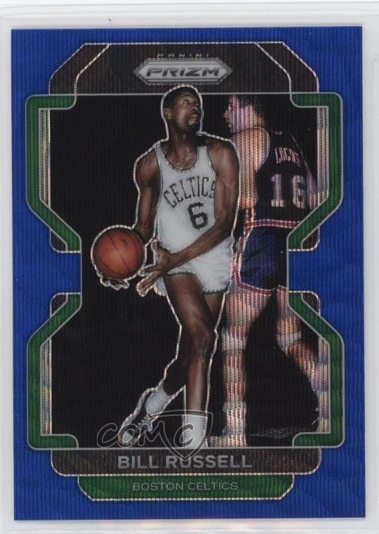 2021-22 Panini Prizm Blue Wave Prizm Bill Russell #254 HOF 7v5