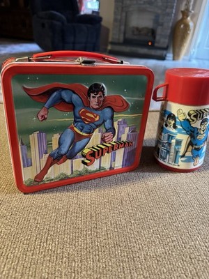 1978 Unused Superman DC Comics Lunchbox & Thermos Excellent Condition Vintage