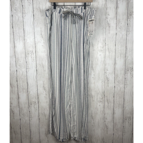 Rewash Leinenmischung Hose XL blau gestreift Boho Strand Küste Freizeit leicht - Bild 1 von 8