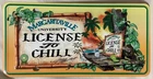 Jimmy Buffett Margaritaville University License to Chill Metal License Plate