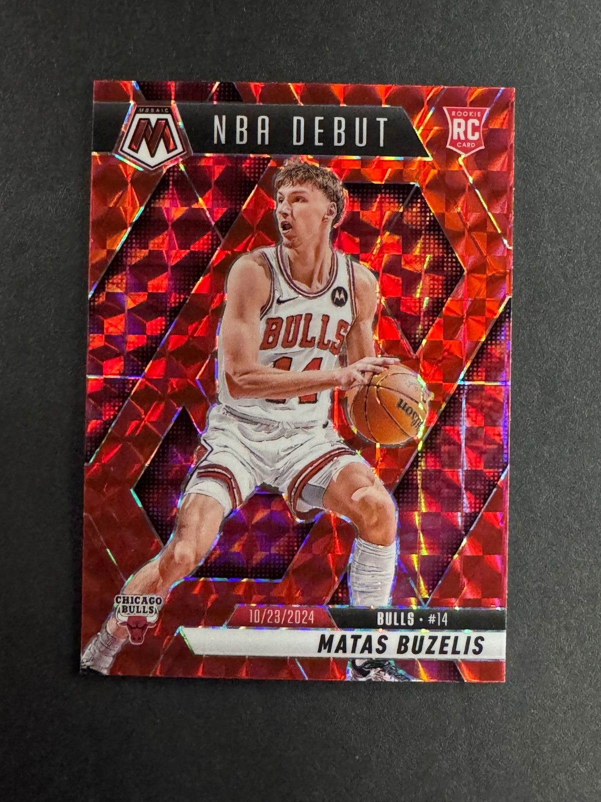 Matas Buzelis 2024-25 Panini Mosaic Rookie NBA Debut Red #257