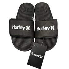 Hurley Kids Black Slide Sandals Cushioned Slip On Sz 13 / S8208