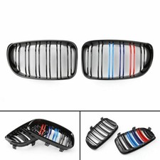 2x Gloss Black Mcolor Front Bumper Kidney Grille For BMW E81 E82 E87 E88 08-12 U