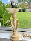 ANTIQUE SOAPSTONE LAMP W/TWO TROPICAL BIRDS -MADE IN ITALY -SIGNED — photo 5