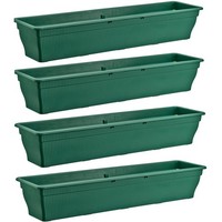 Blumenkasten 4X Balkonkasten Pflanzkasten 100Cm Stabil Mit Wasserspeicher GrüN