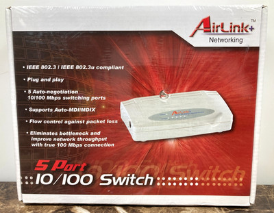 AirLink ASW105 5-Port 10/100 Ethernet Switch NEW SEALED Air Link Networking