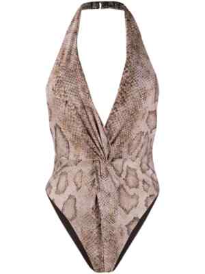 Mara Hoffman £278 Gabriela Schlangen-Neckholder-Einteiler Badeanzug SMALL UK 8 US 4 neu mit Etikett
