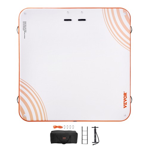 VEVOR Aufblasbares Trampolin Schwimmdock 2,13 x 2,13 m Dock-Schwimmplattform - Bild 9 von 12