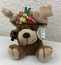 Coca Cola Collectibles Reindeer Plush Toy 1998 Vintage Bean Bag stuffed Toy