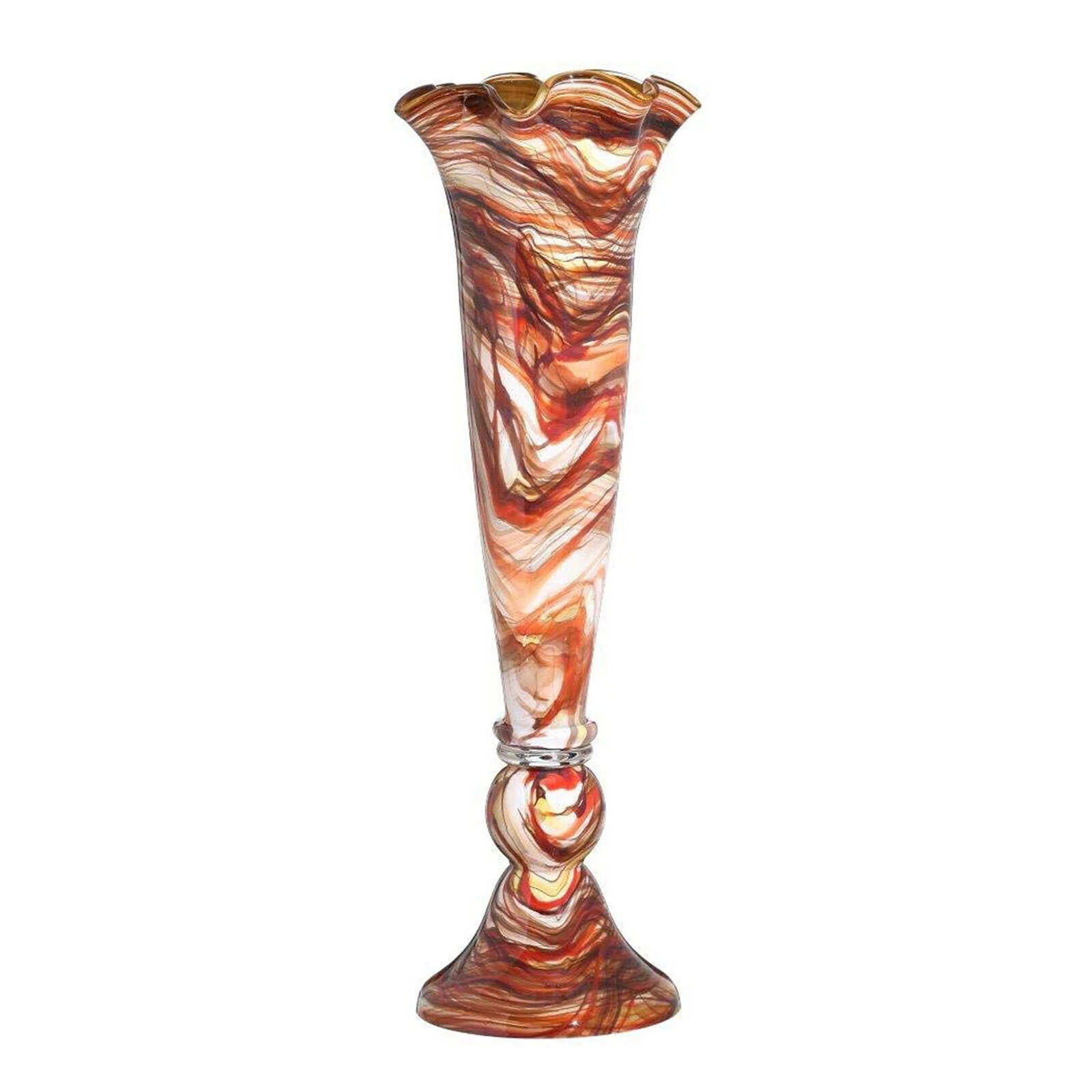Elegant Decorative Classical Glass and Marble Vase - 35.5" Glass Vase, Eternity