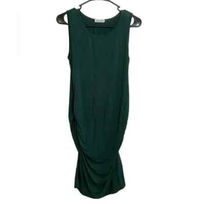 dark green tank dress Slit front ribbed tank dress Olive Olive / Small main image 1